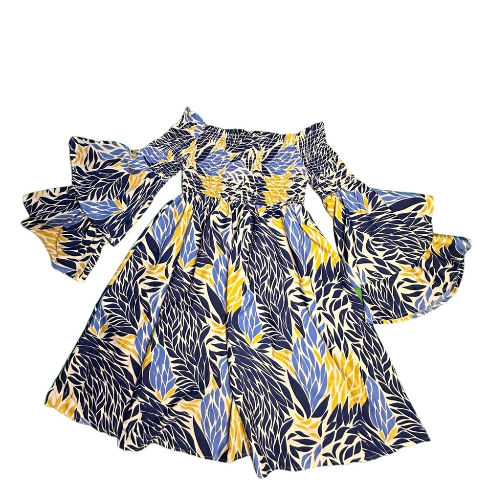 Super Cute Yellow & Blue Summer Dress